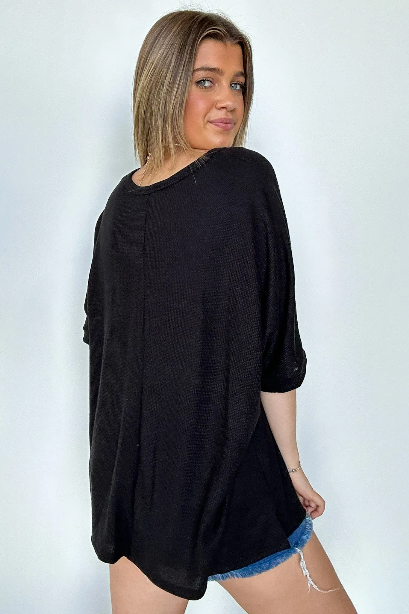 Shaina Oversized Thermal Knit Top - FINAL SALE
