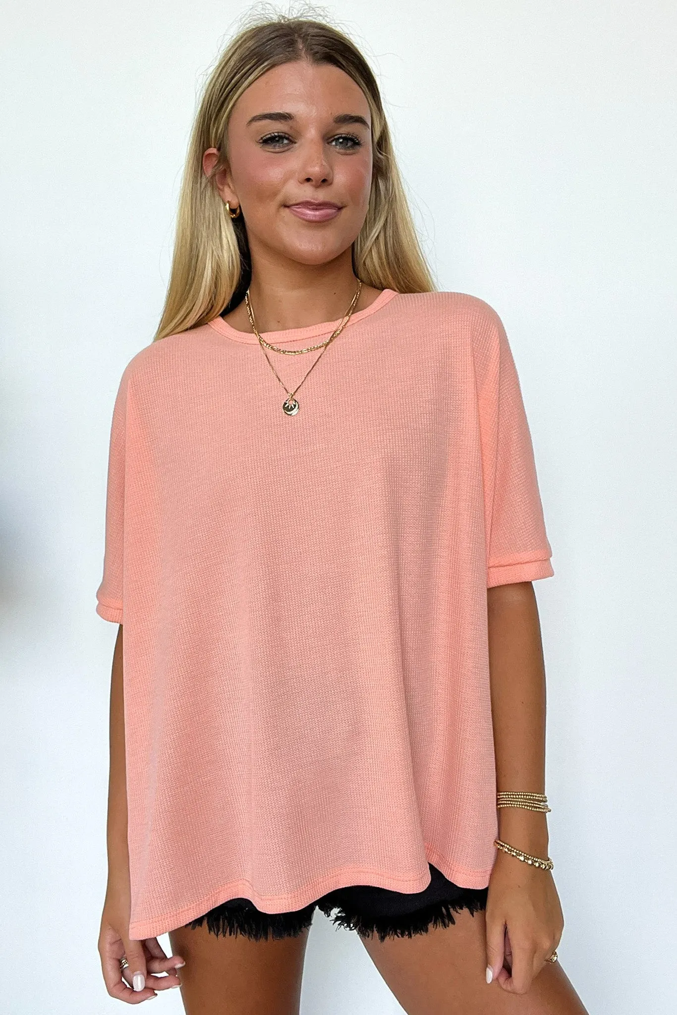 Shaina Oversized Thermal Knit Top - FINAL SALE