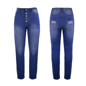 Sixty Eight 93 Logo White Women's Straight Legged Jeans