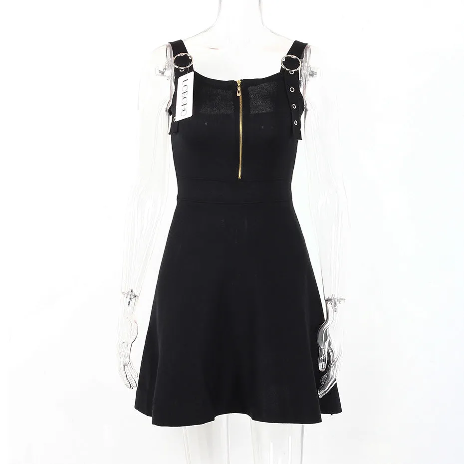 Sleeveless Autumn Zippered Dress