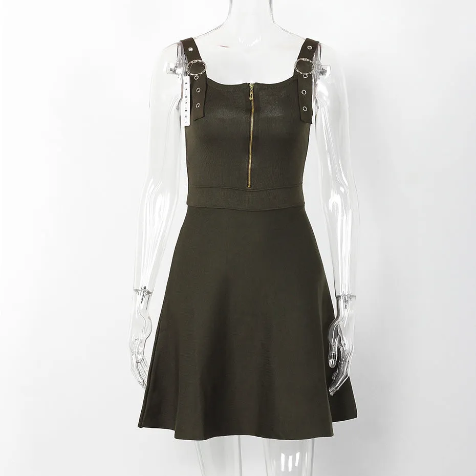 Sleeveless Autumn Zippered Dress