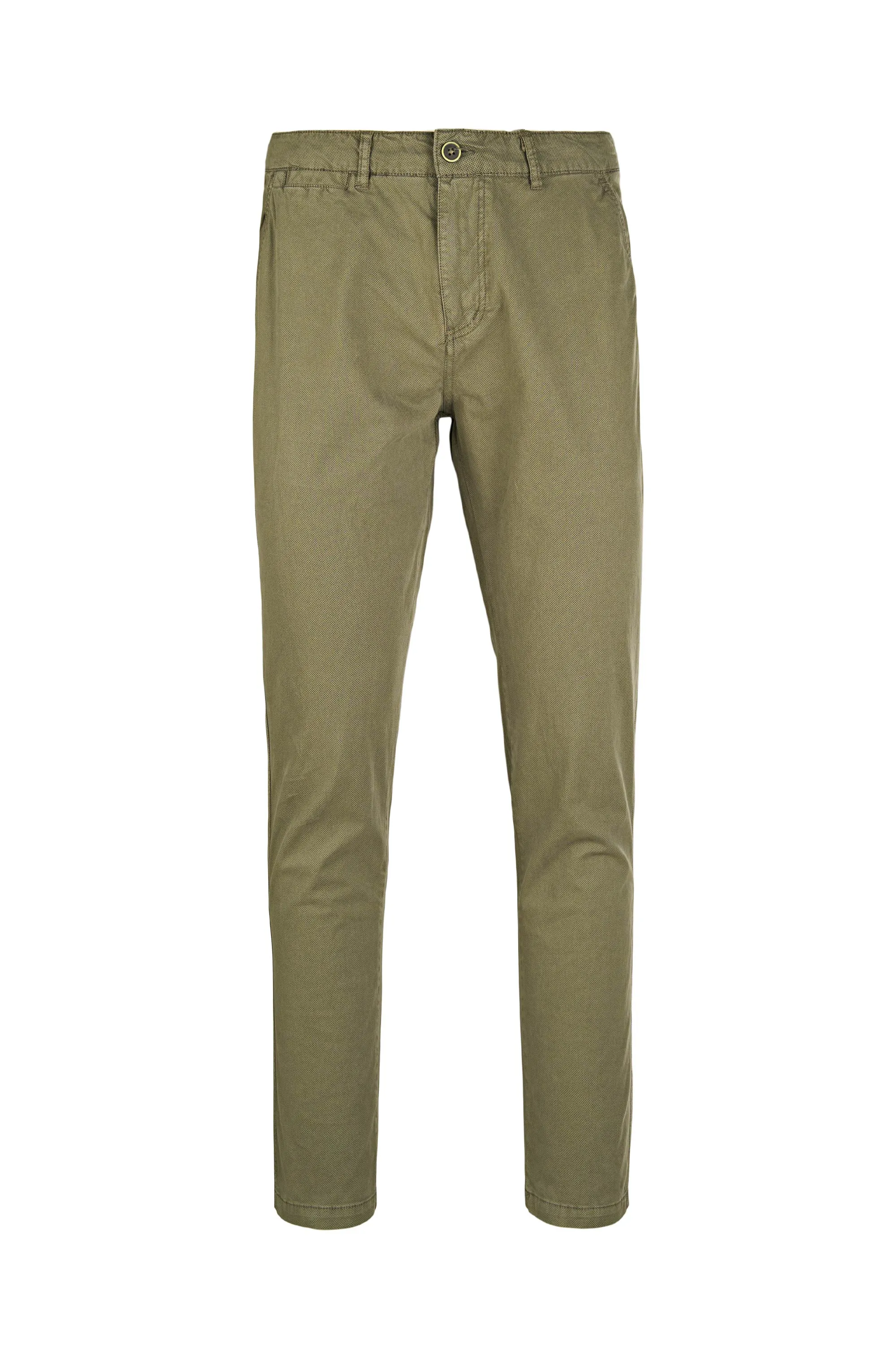 Stretch Printed Cotton Chino Trousers