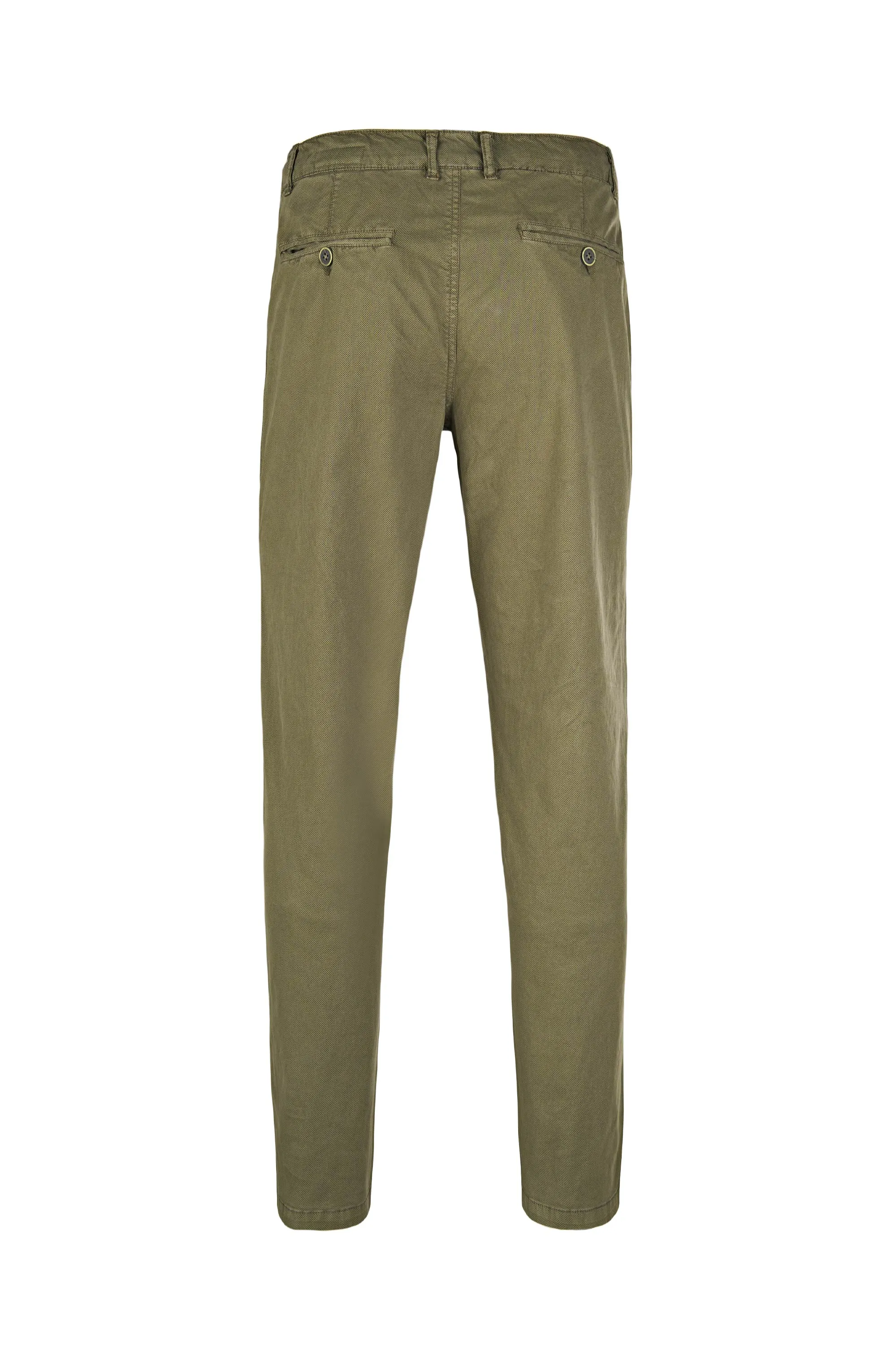 Stretch Printed Cotton Chino Trousers