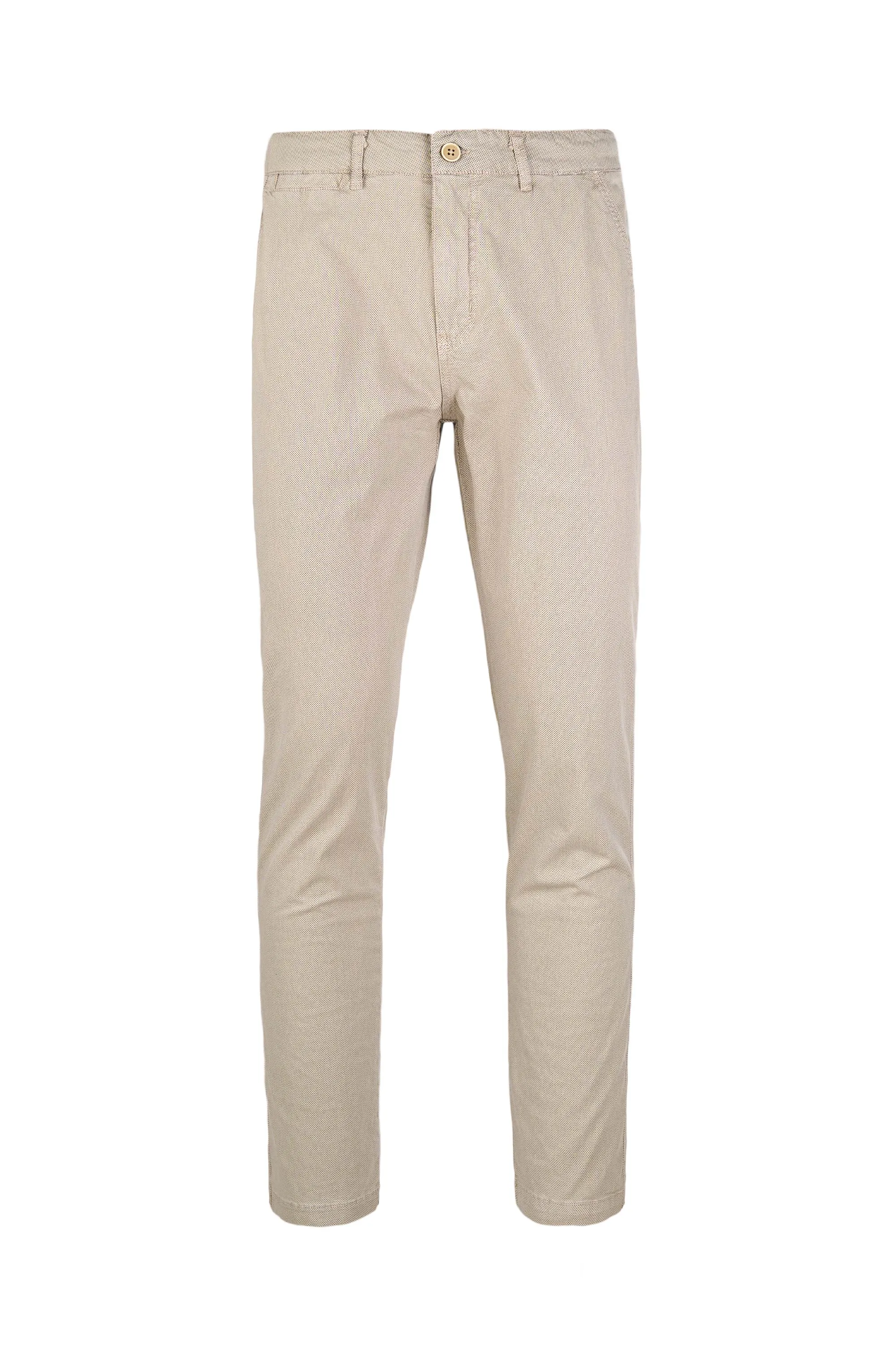 Stretch Printed Cotton Chino Trousers