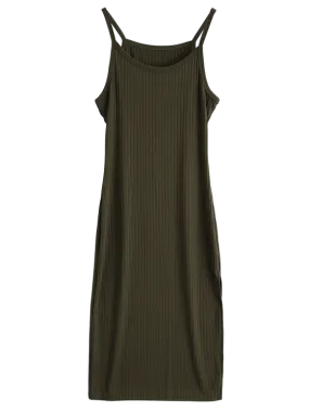 TastyHottie - Trendy Ribbed Slit Bodycon Tank Dress