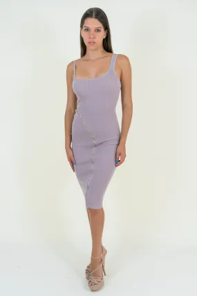 Taupe Knitted Bodycon Dress