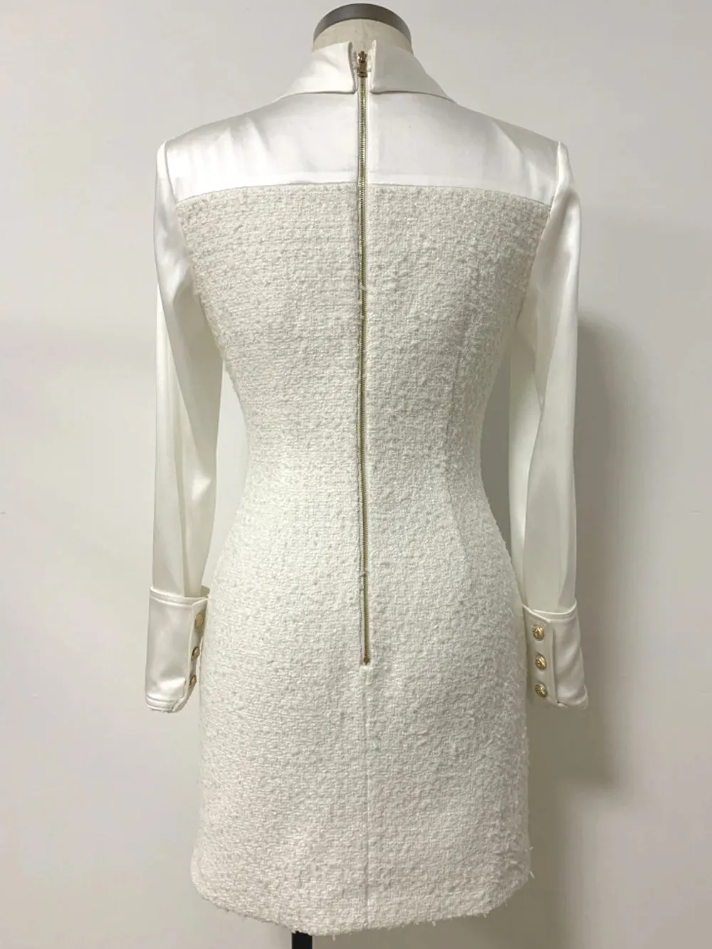 TEMMA Tweed Mini Dress in White