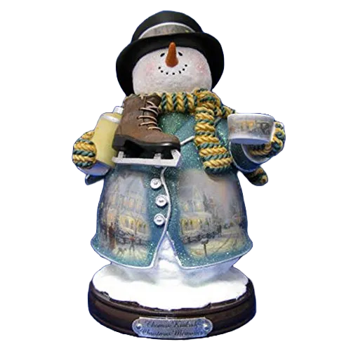 The Bradford Exchange Thomas Kinkade Christmas Memories Snowman Collectible Decoration Figurine 7-inches