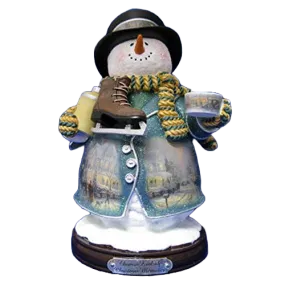 The Bradford Exchange Thomas Kinkade Christmas Memories Snowman Collectible Decoration Figurine 7-inches