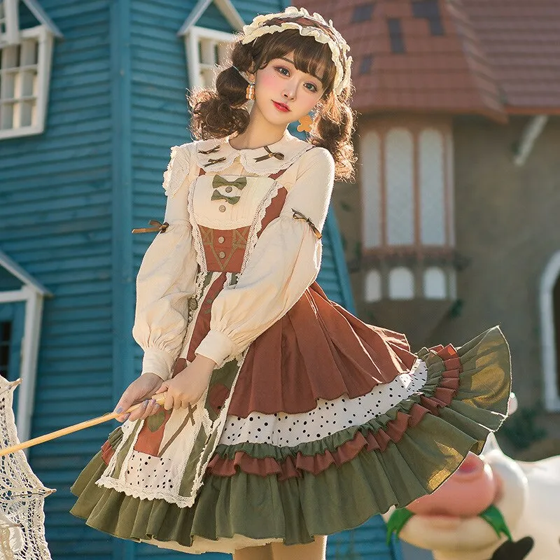 The Countryside in May ~ Classic Casual Lolita JSK Dress with Blouse