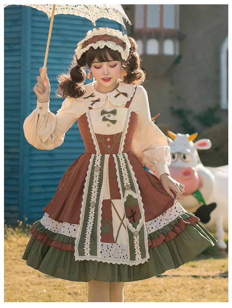 The Countryside in May ~ Classic Casual Lolita JSK Dress with Blouse