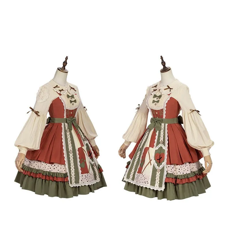 The Countryside in May ~ Classic Casual Lolita JSK Dress with Blouse