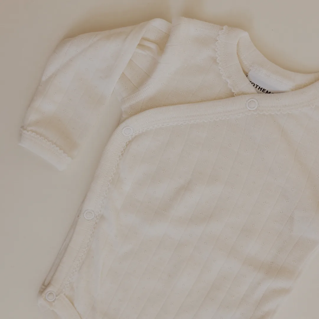 Tothemoon ☾ - Cross-over body - Long sleeve - Wool & silk - Pointelle