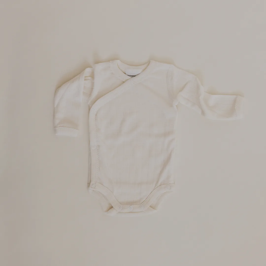 Tothemoon ☾ - Cross-over body - Long sleeve - Wool & silk - Pointelle