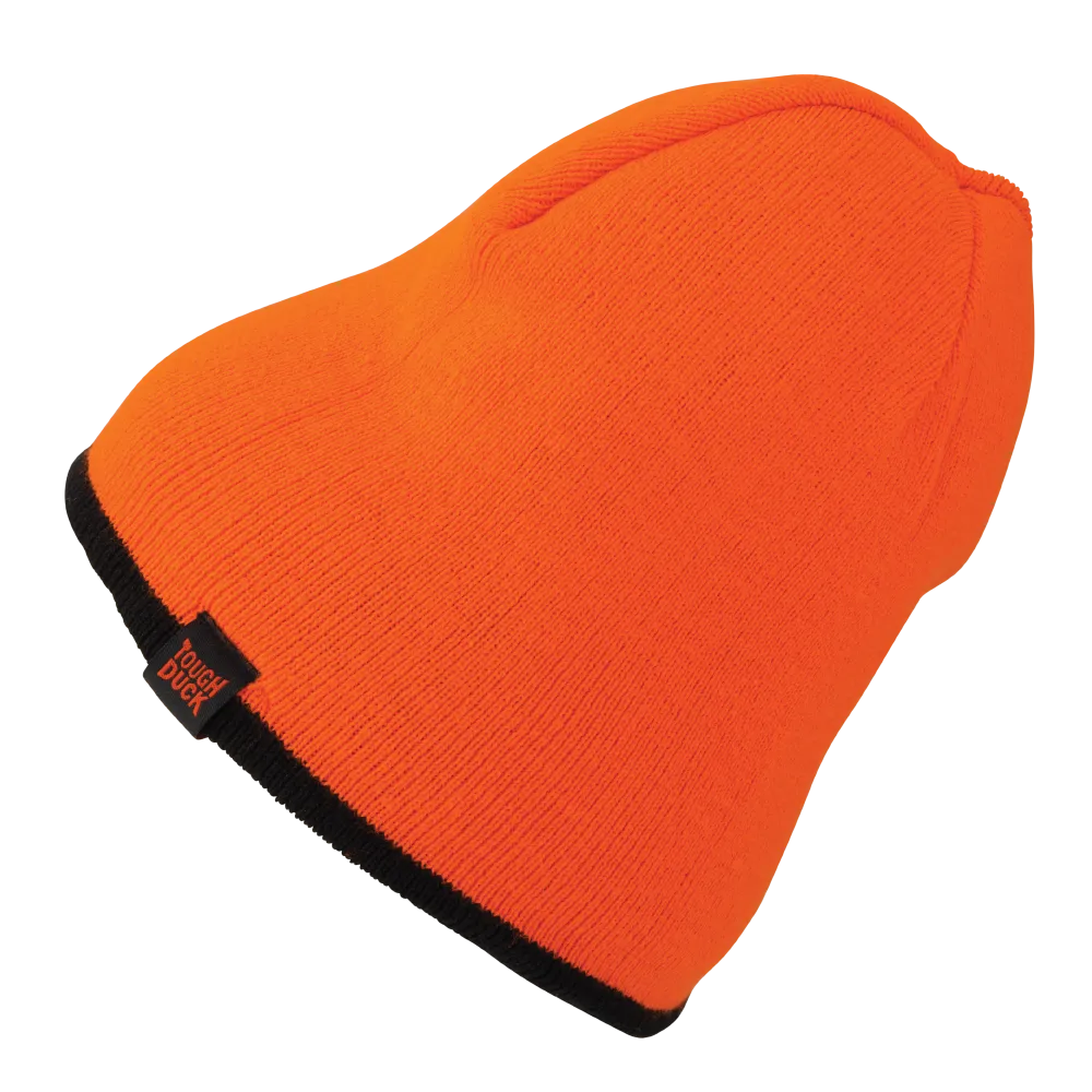Tough Duck Reversible Safety Beanie - Black/Orange