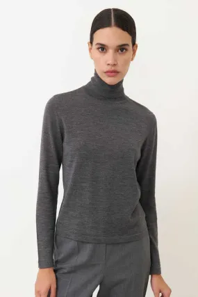 Turtleneck Wool Blend Sweater Anthracite