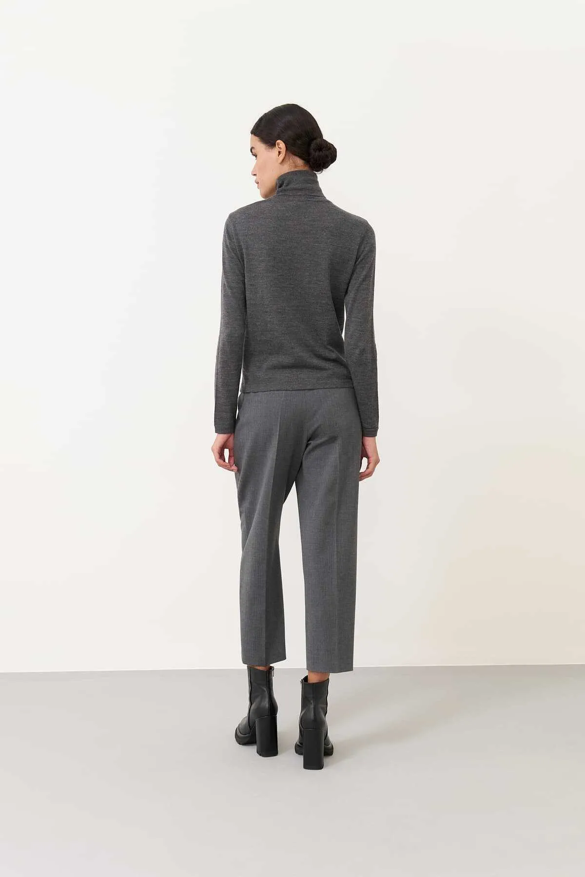 Turtleneck Wool Blend Sweater Anthracite