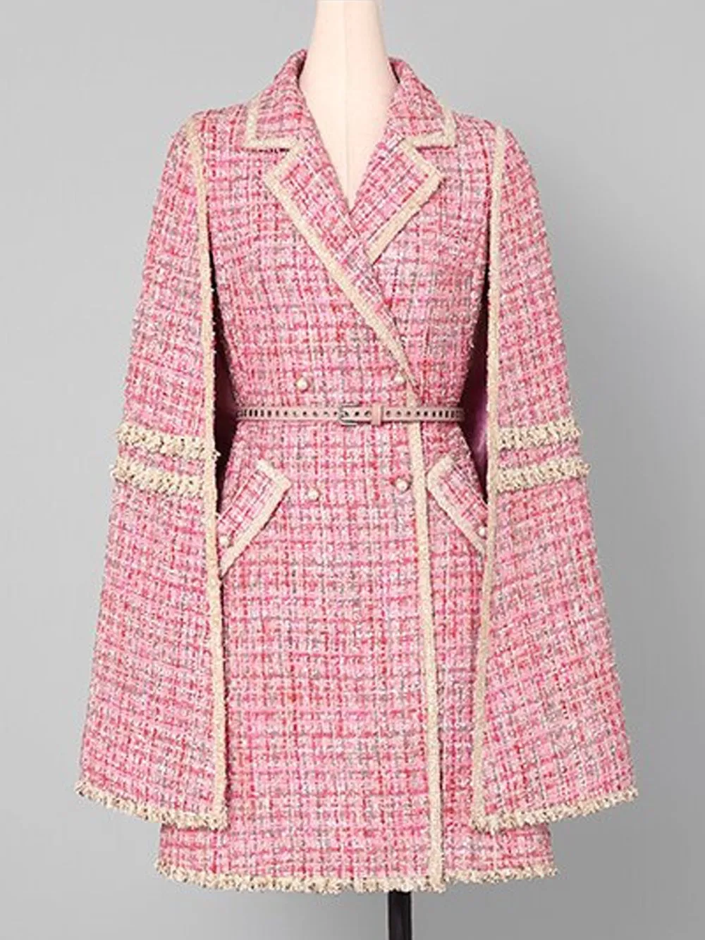 Tweed Cloak Woolen Coat