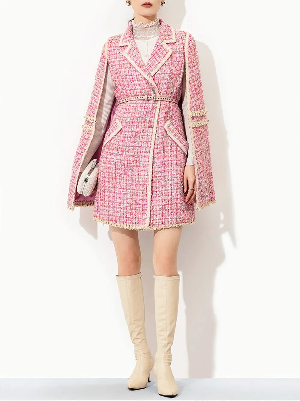 Tweed Cloak Woolen Coat