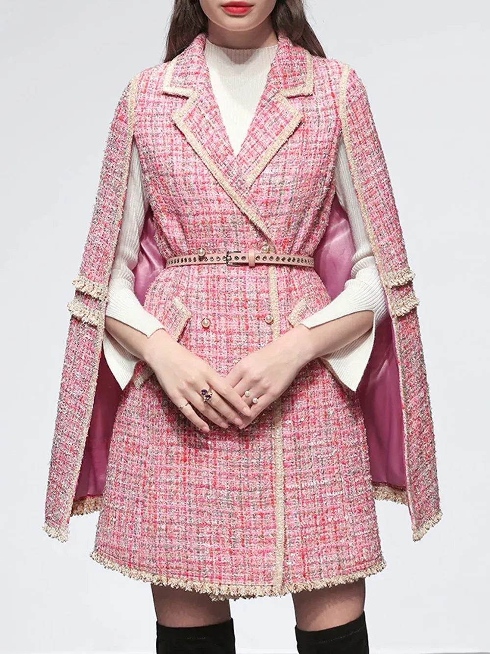 Tweed Cloak Woolen Coat