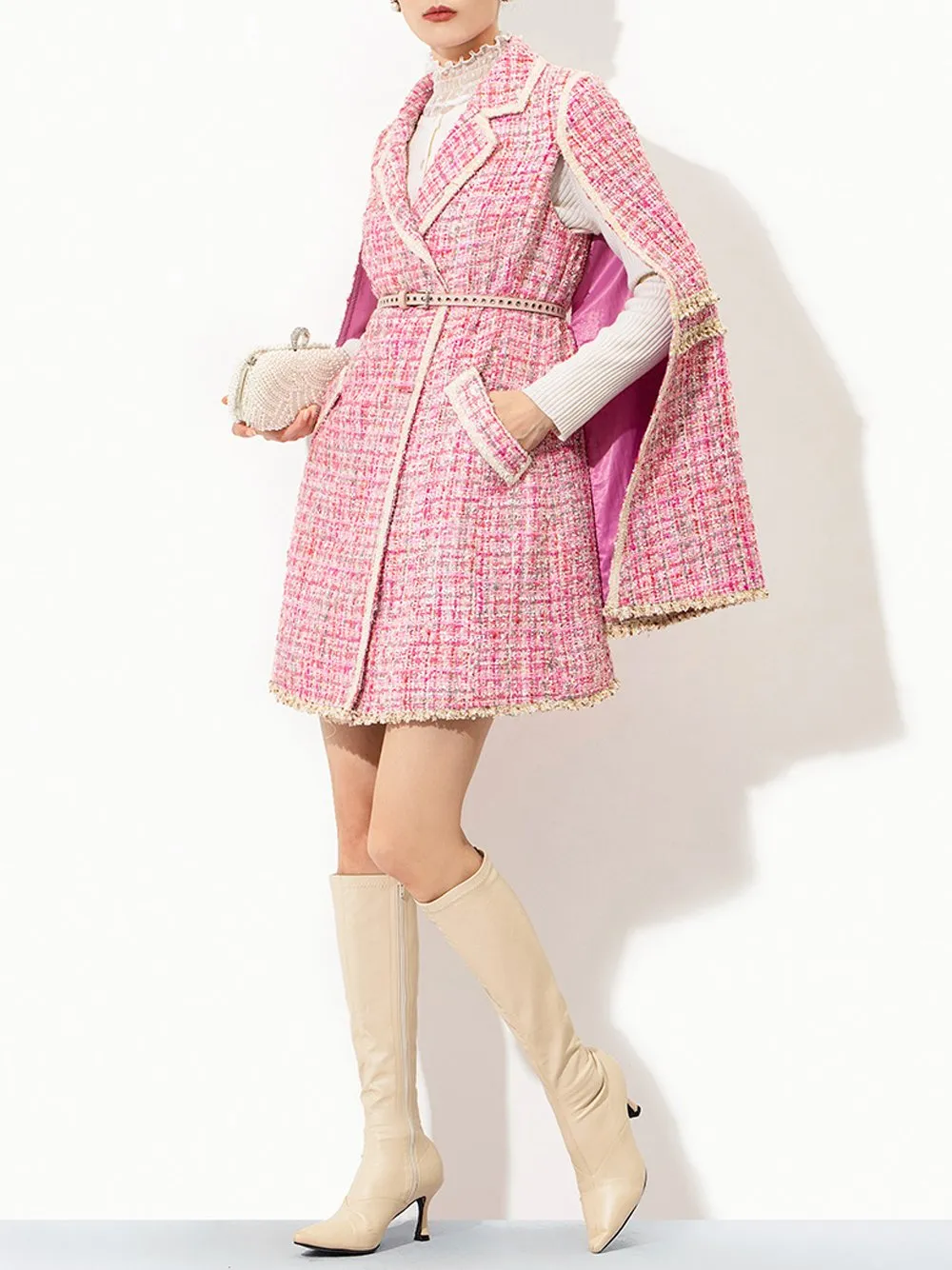 Tweed Cloak Woolen Coat