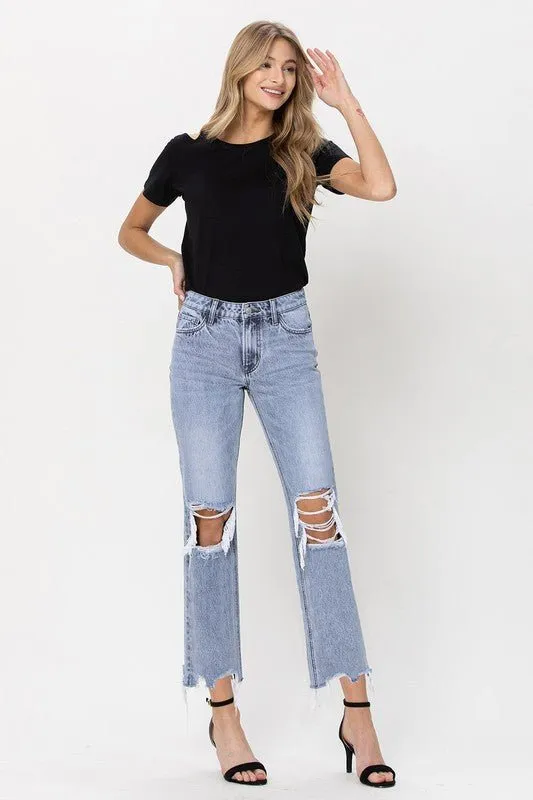Ultra High Rise 90's Straight Crop Jeans