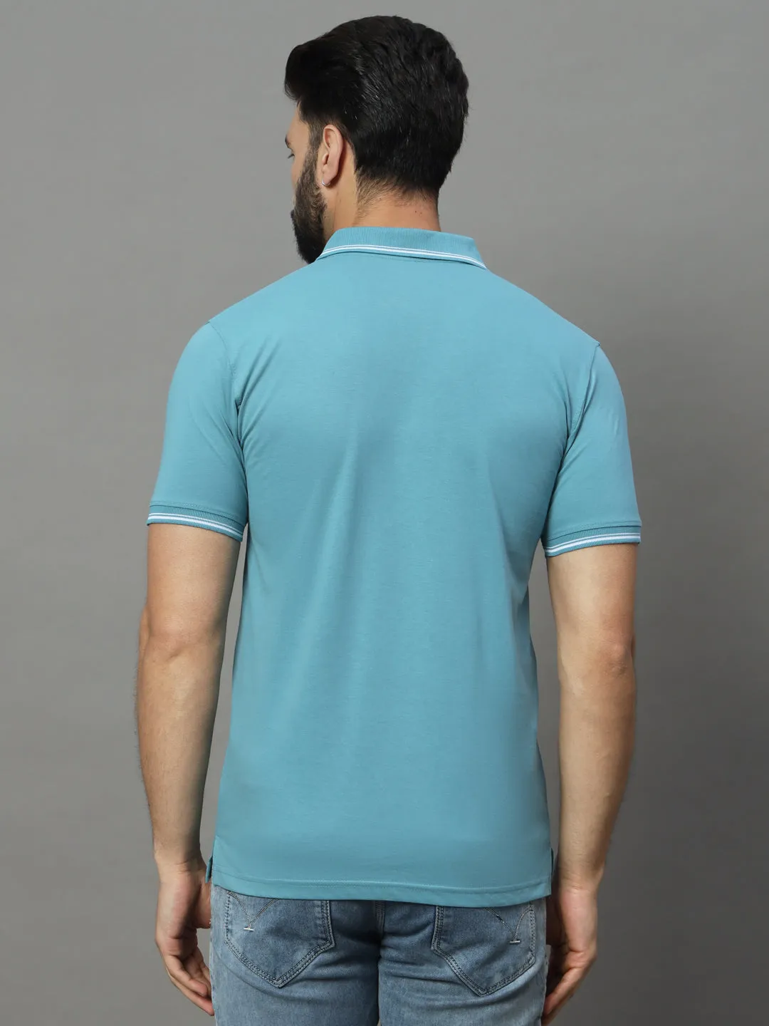 UNIBERRY Men's Solid Polo Collar T Shirt