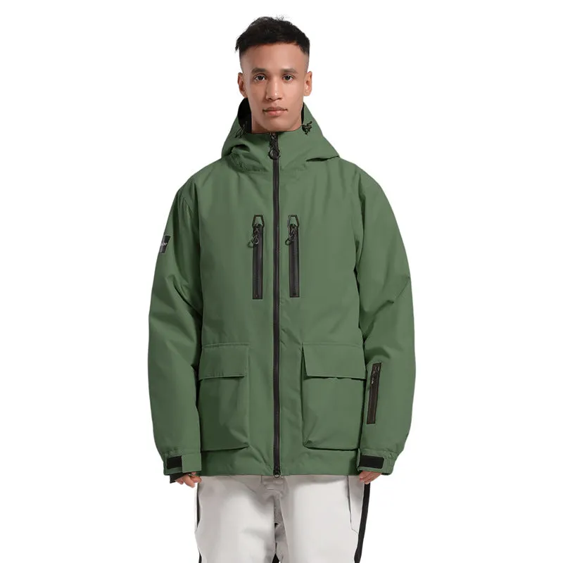Unisex Outdoor Insulated Snow Jacket Hooded Ski Clothes