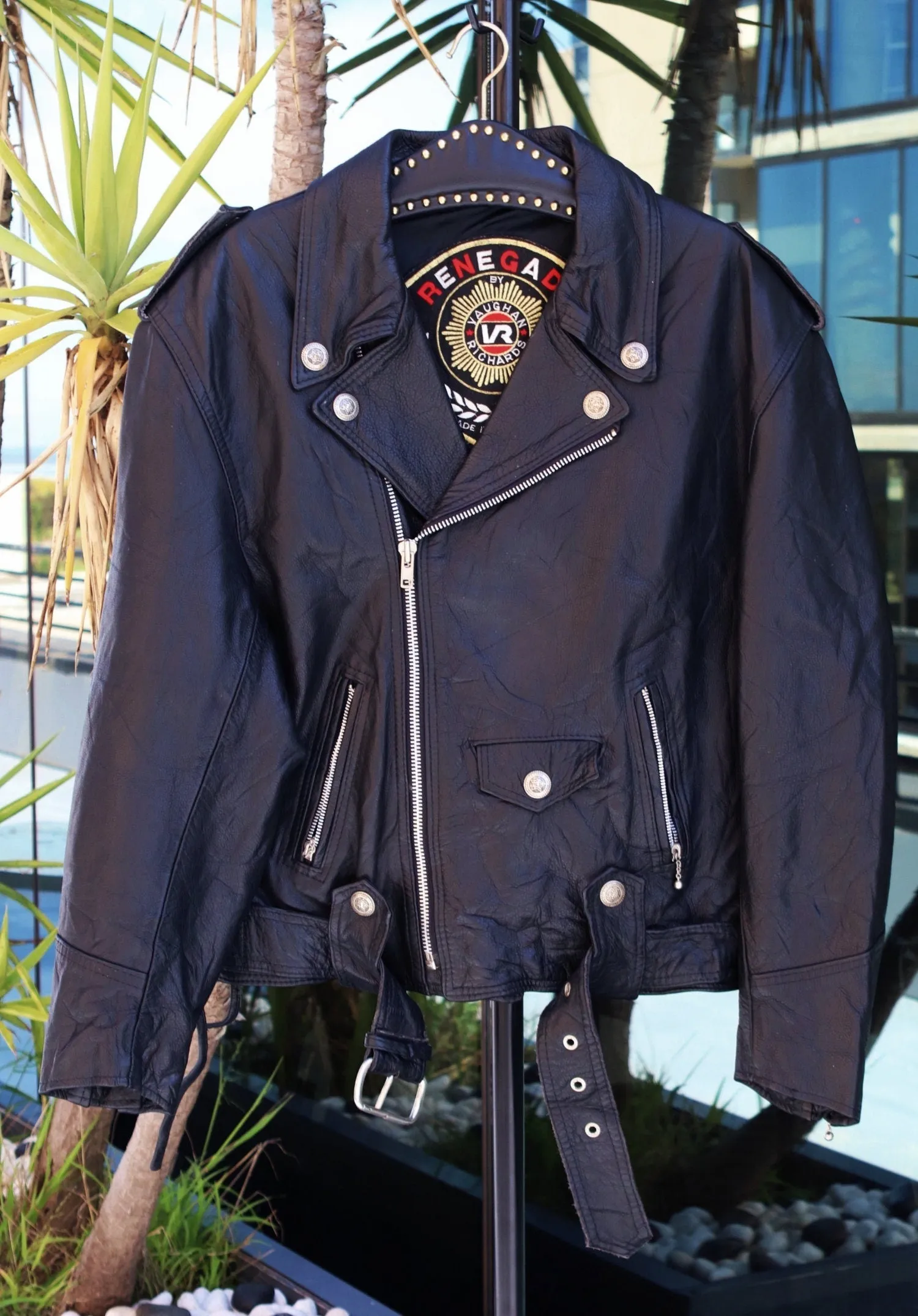 Vaughan Richards Vintage Leather Motorcycle Jacket XL