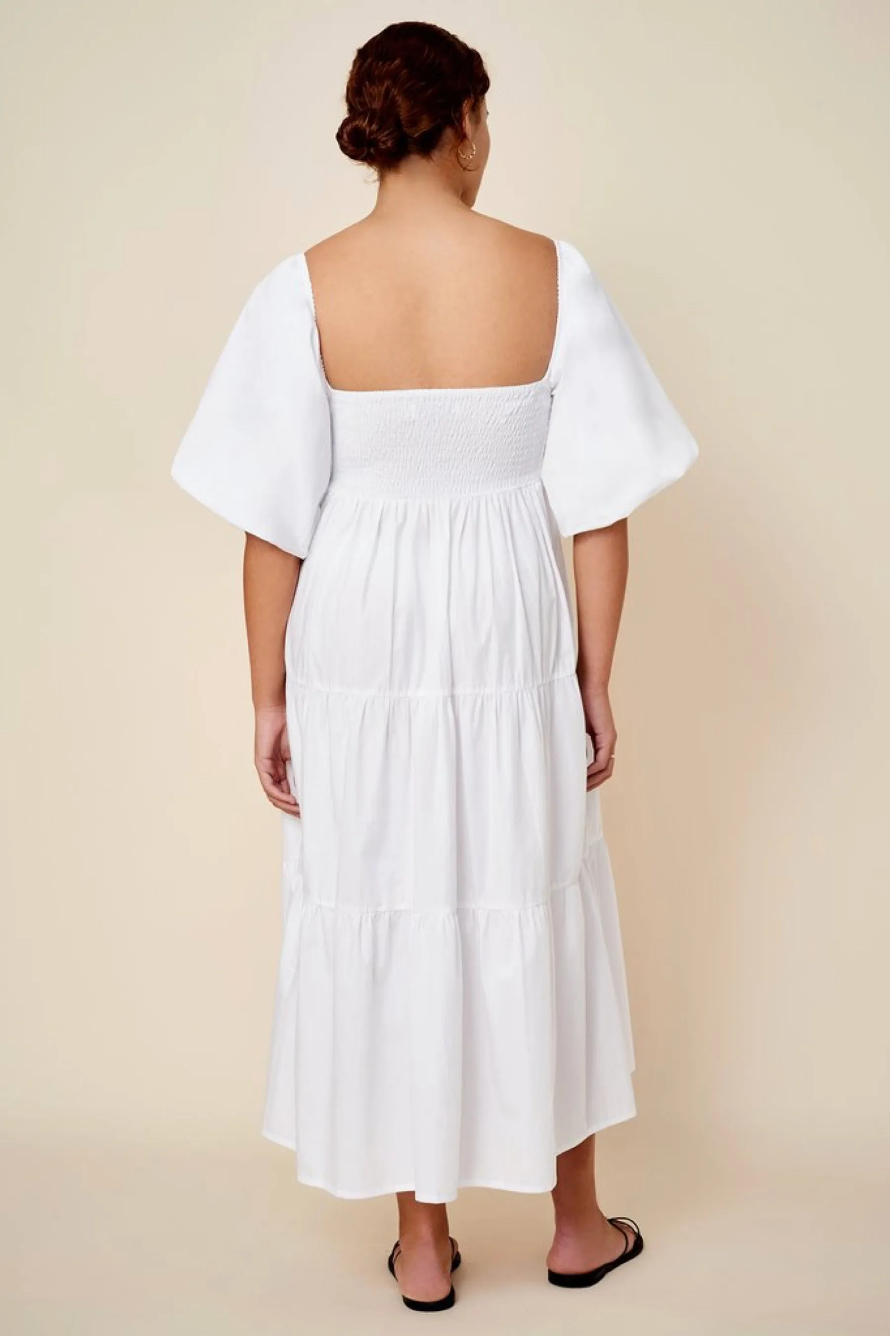 White Kiona Midi Dress