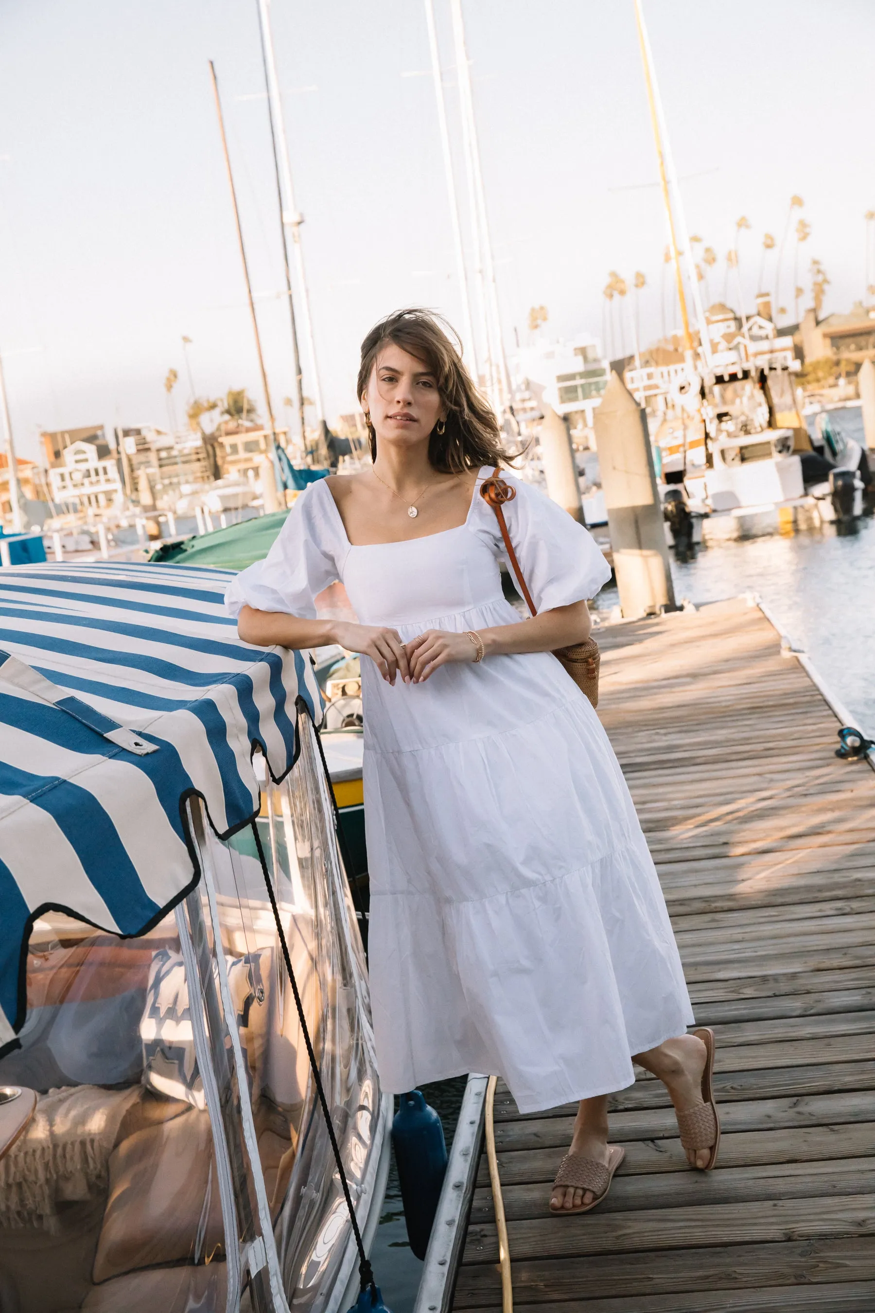 White Kiona Midi Dress