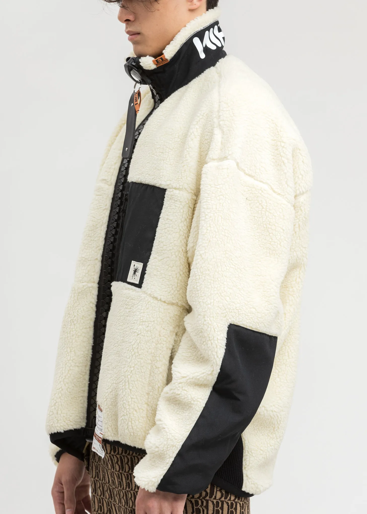 White Wide Back Boa Jacket