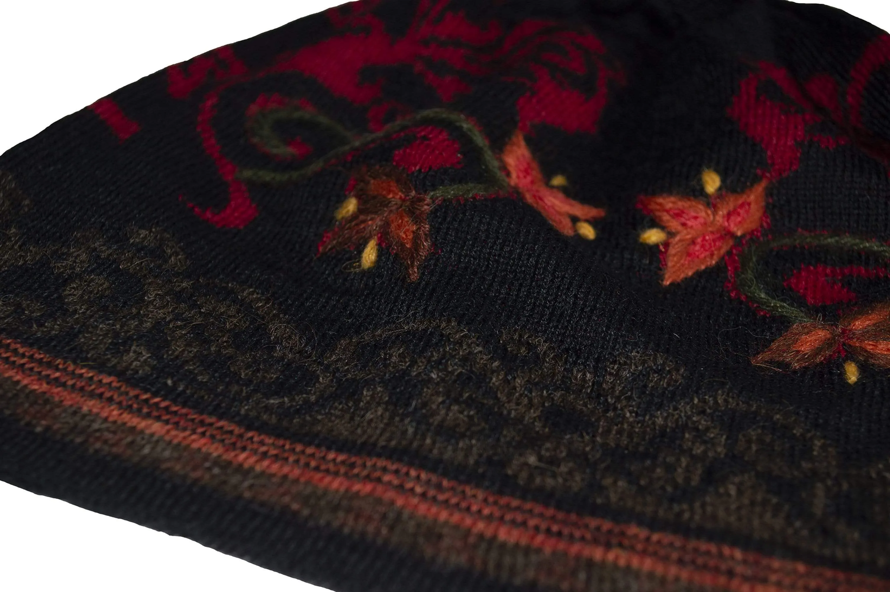 Wildflower Embroidered Baby Alpaca Hat for Women