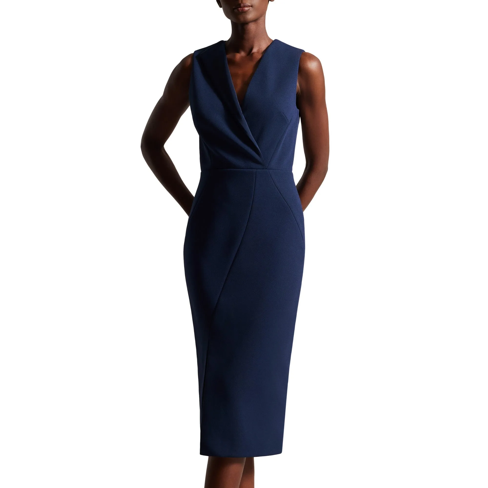Women Wmd-Tilolah-Seam Detail Bodycon Dress - Dk-Navy