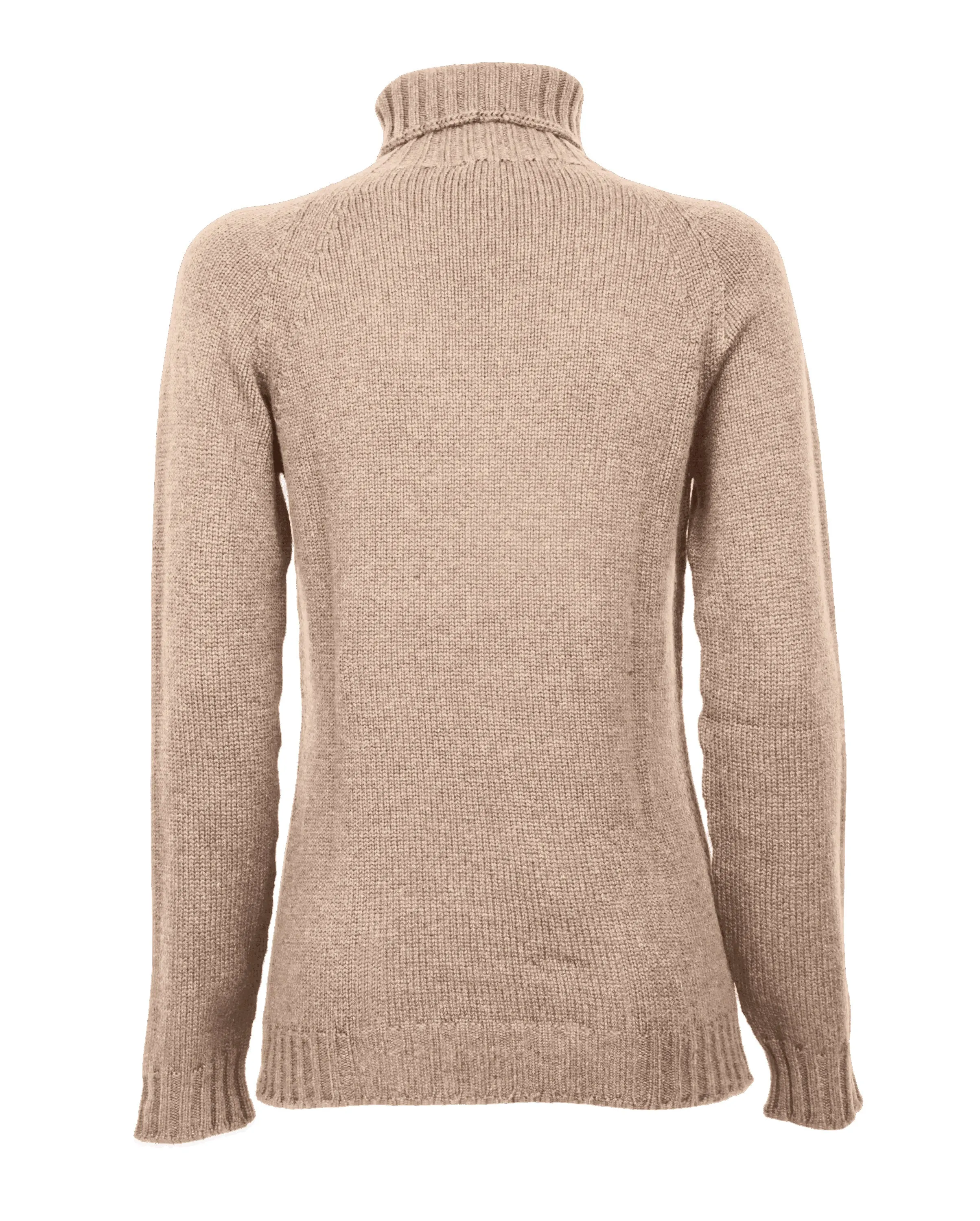 Women's Cashmere Raglan Sleeve Turtleneck Sweater Taupe