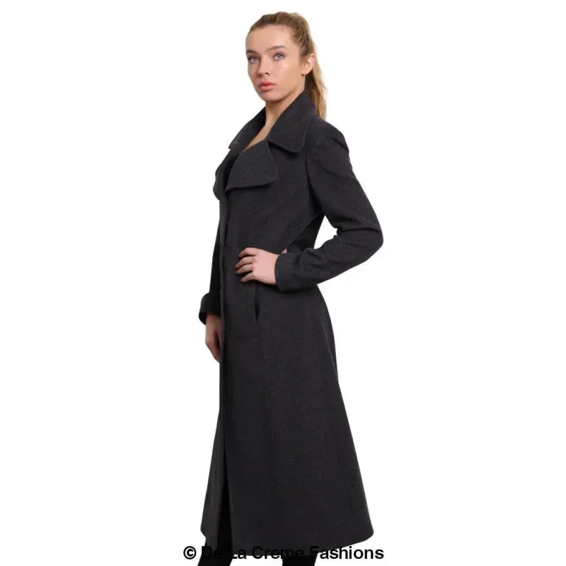 Womens Large Lapel Long Coat