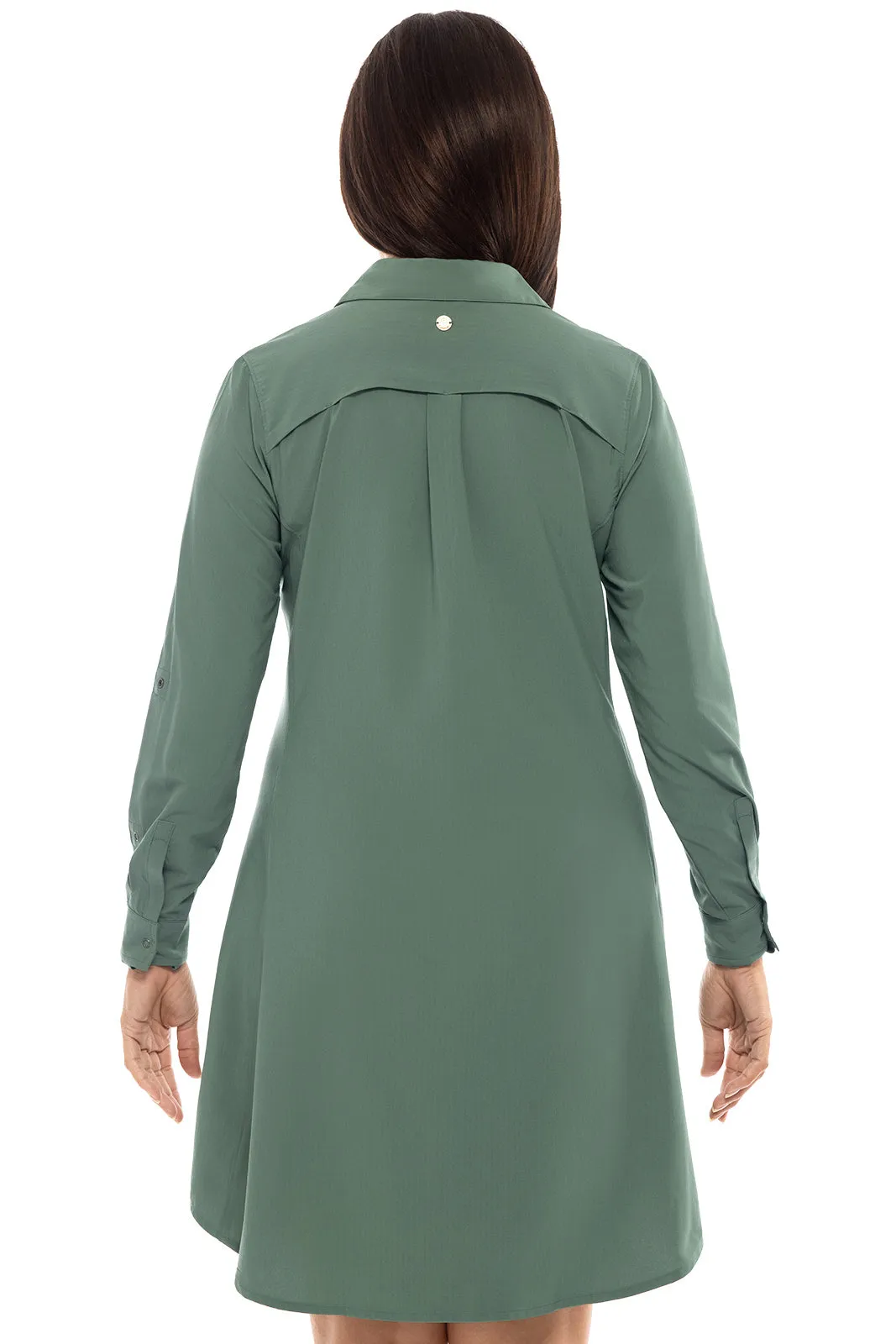 Women's Malta Travel Shirt Dress  |  Pine Green