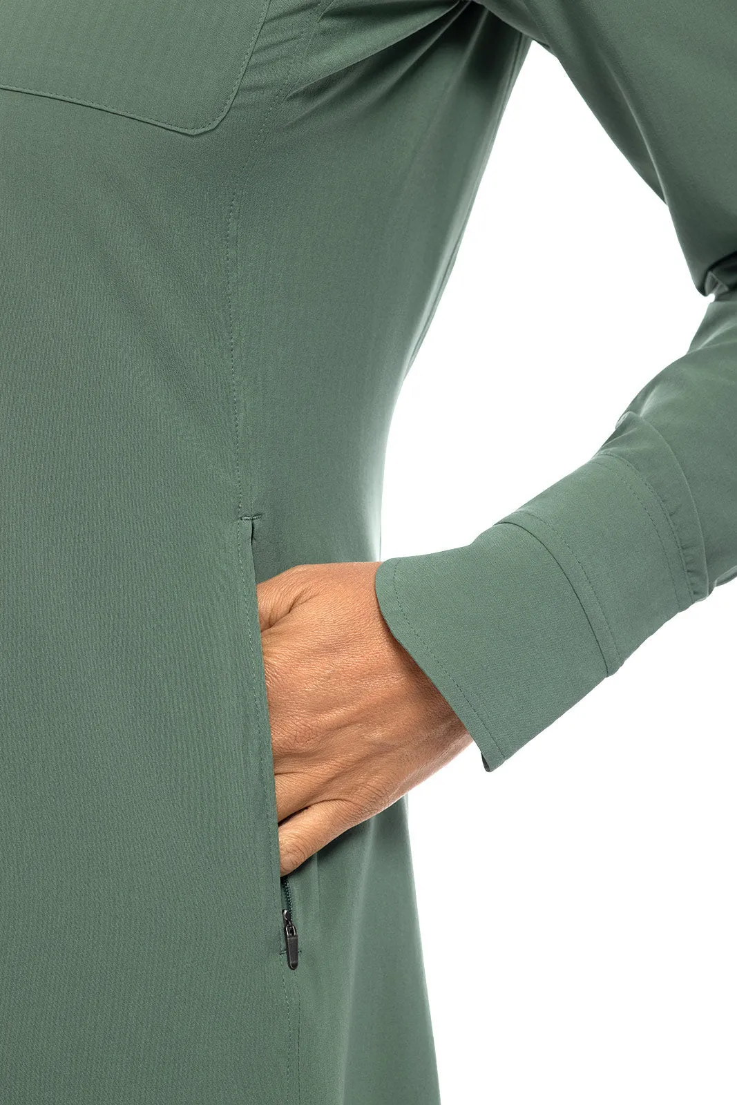 Women's Malta Travel Shirt Dress  |  Pine Green