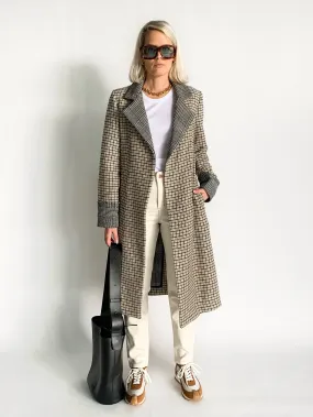 Wool Houndstooth Coat
