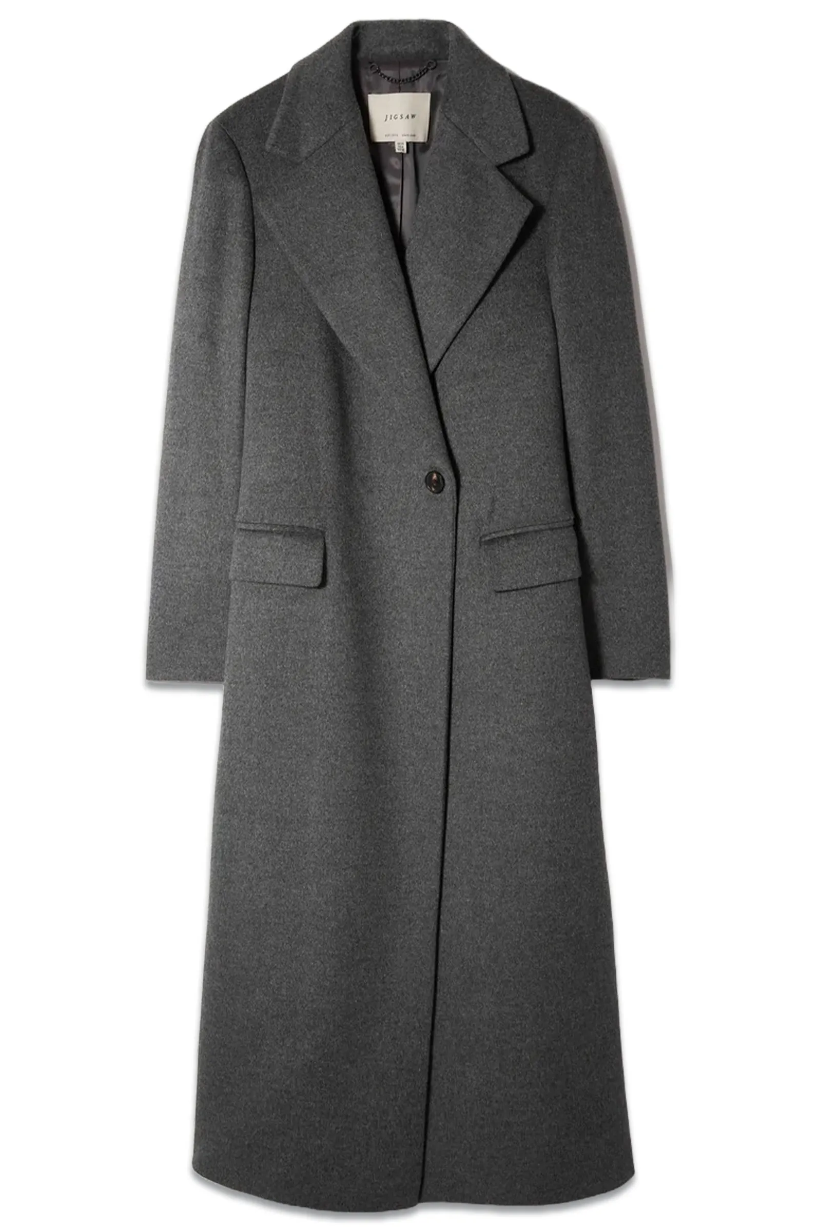 Wool Maxi City Coat, Charcoal