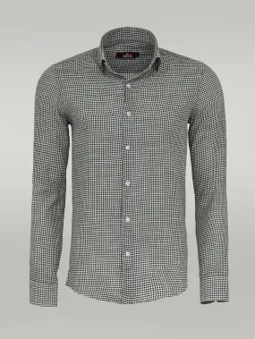 WSS Houndstooth Pattern Green Men Shirt  - Singen