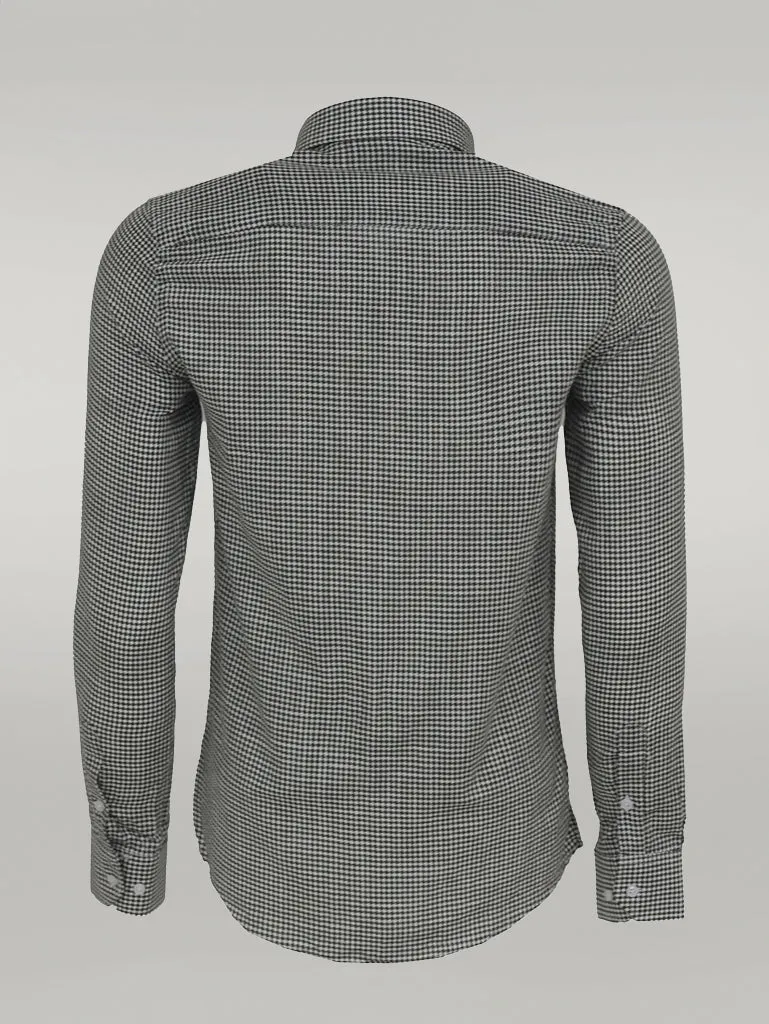 WSS Houndstooth Pattern Green Men Shirt  - Singen