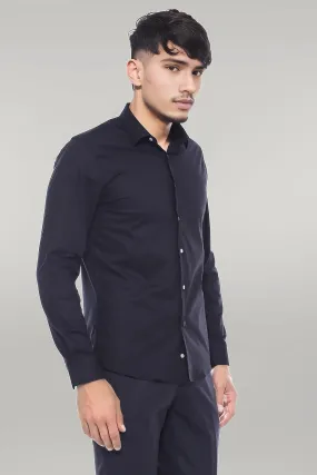 WSS Plain Long Sleeves Regular Fit Black Men Shirt  - Singen