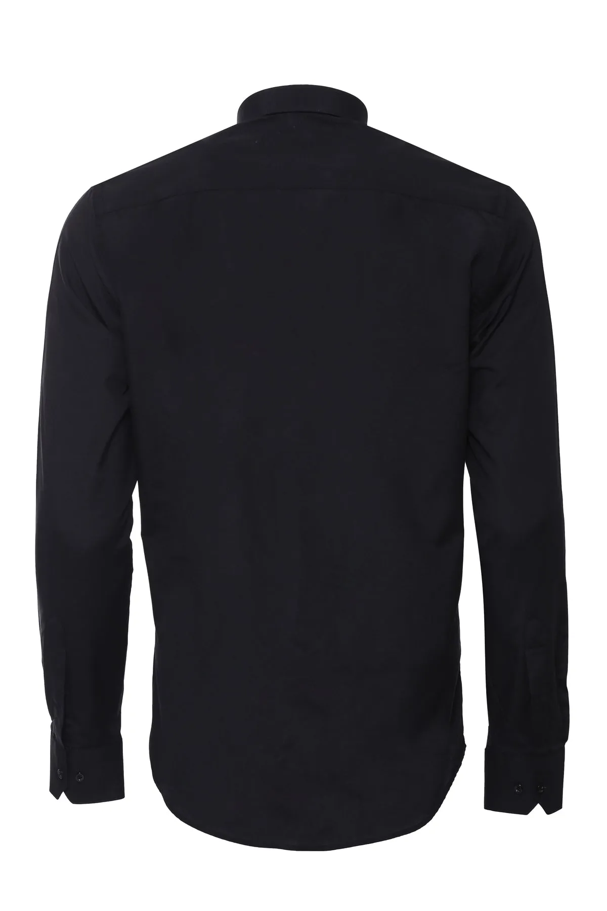 WSS Plain Long Sleeves Regular Fit Black Men Shirt  - Singen