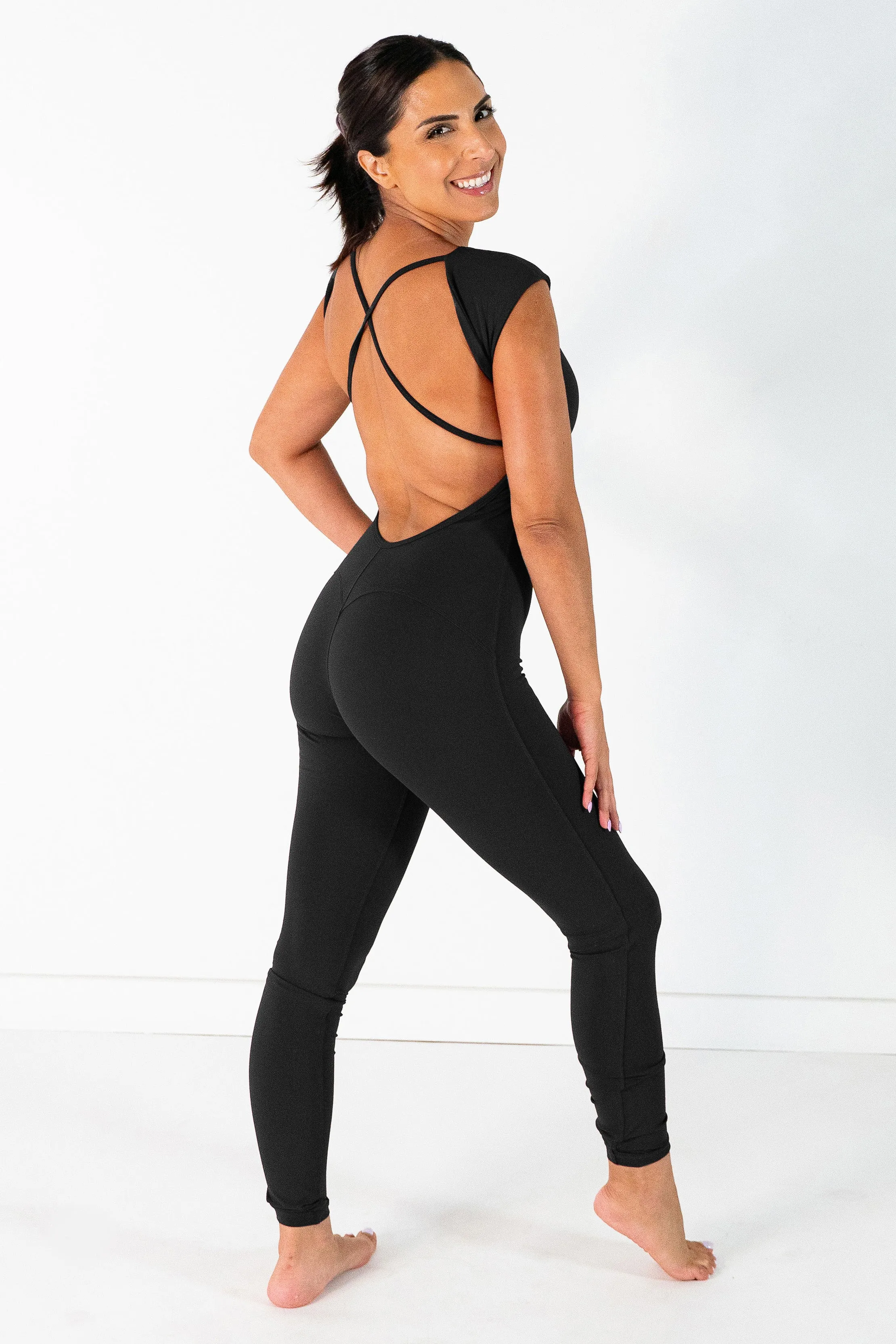 X- Back One Piece | Black