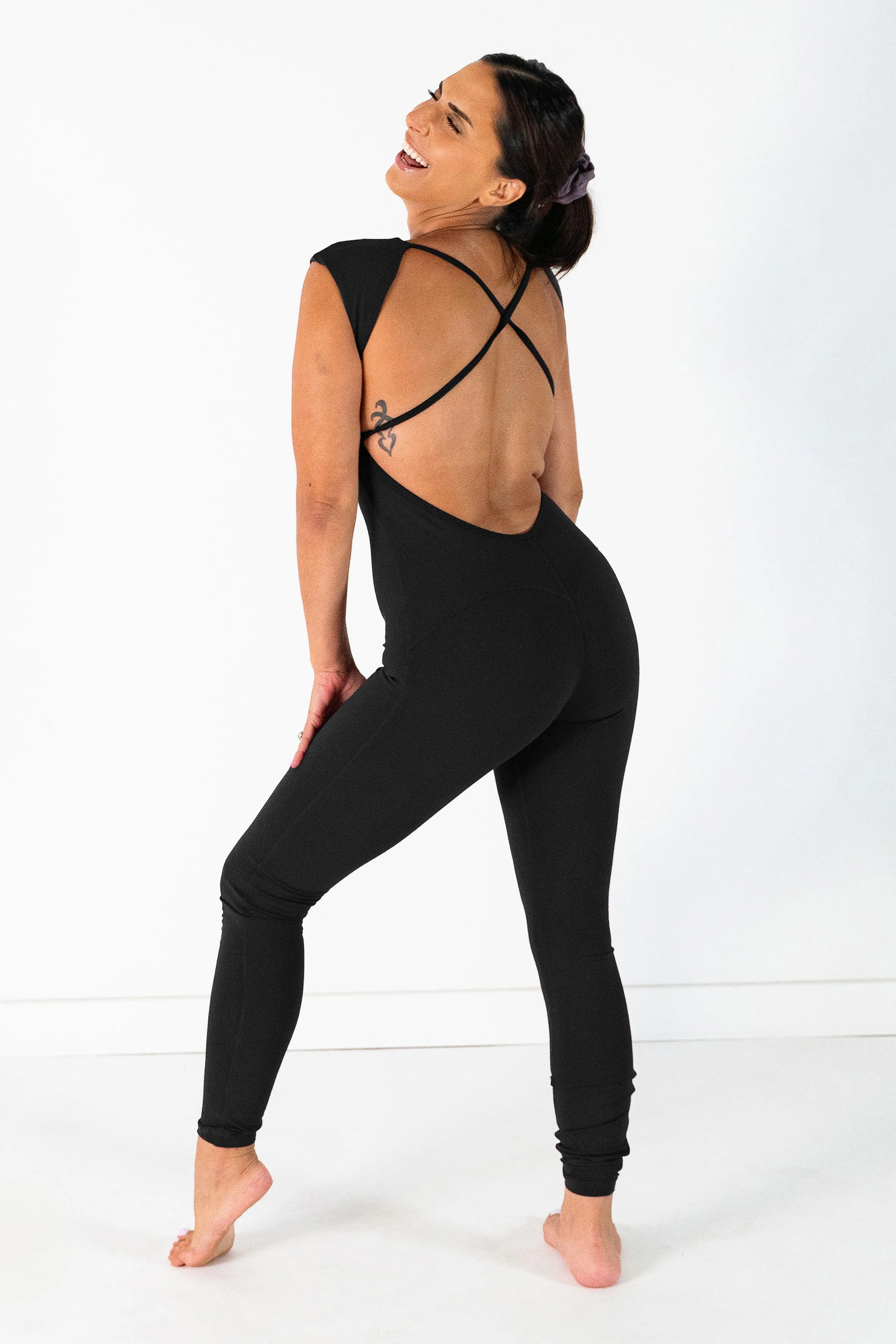 X- Back One Piece | Black