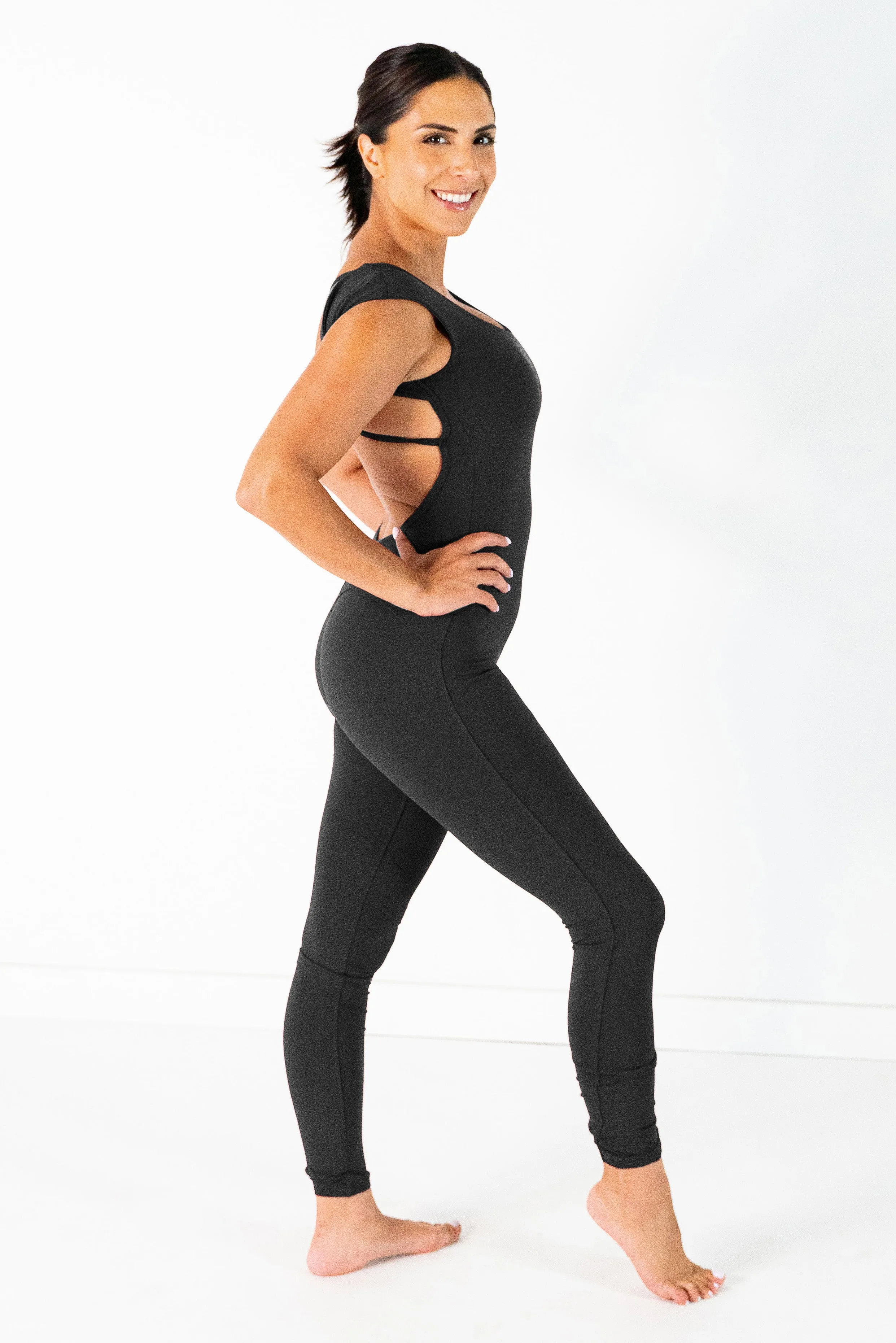 X- Back One Piece | Black