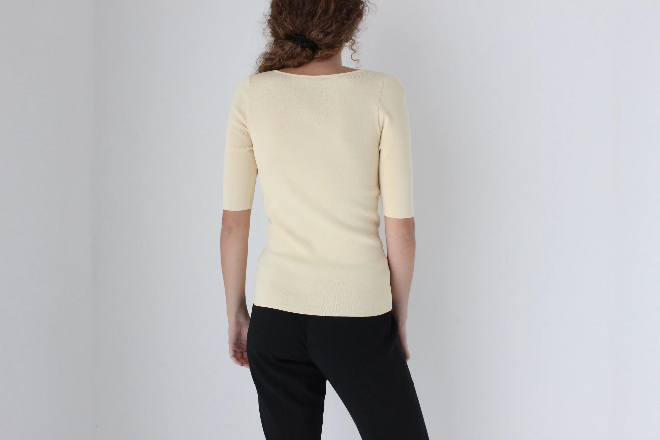 Y2K Asymmetric Stretch Fitted Pastel Knit Top by Cue