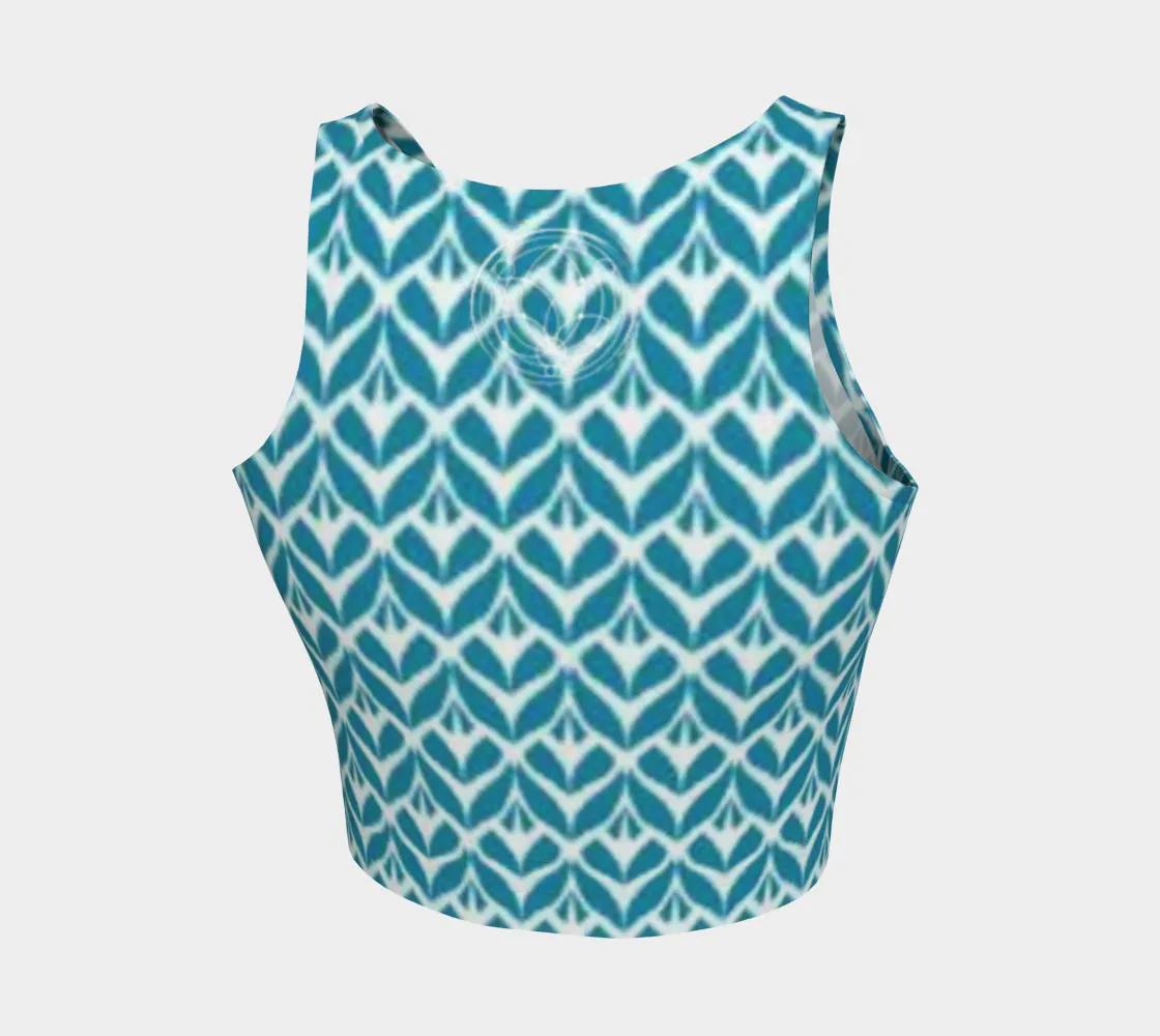 ZenVibe Crop Big Blossoms Blue
