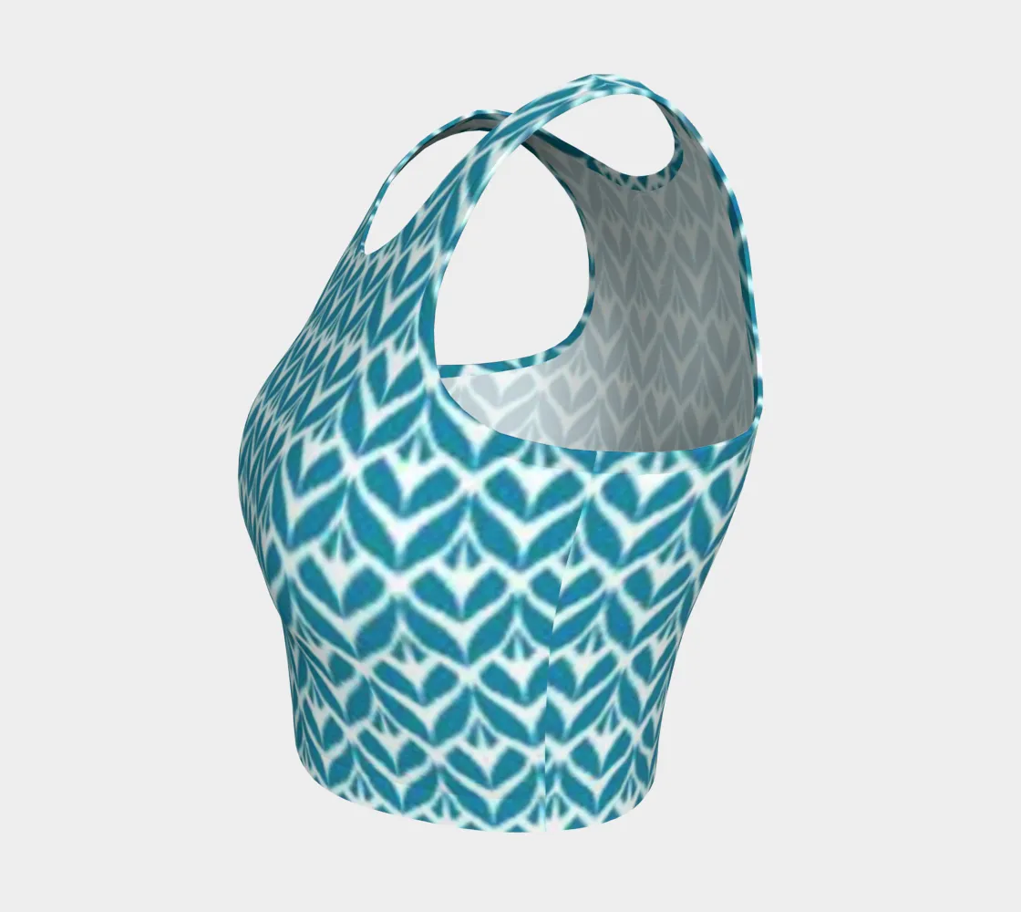 ZenVibe Crop Big Blossoms Blue